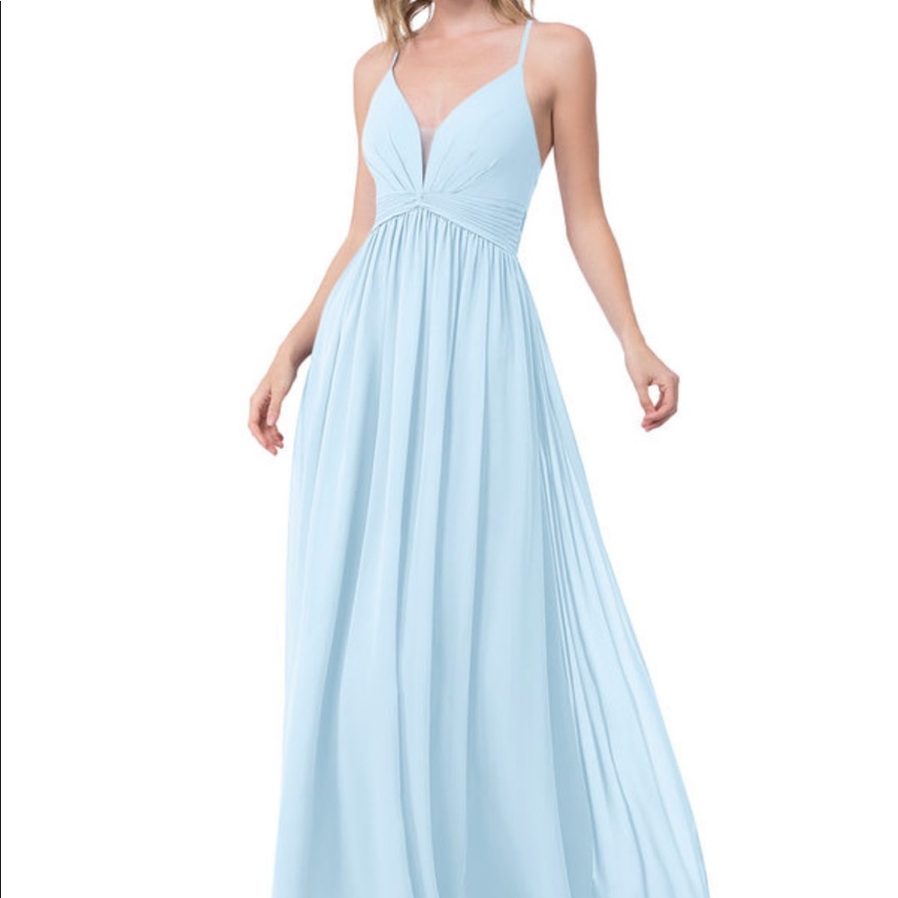 Azazie Asria Sky Blue Bridesmaid Dress Size A14
